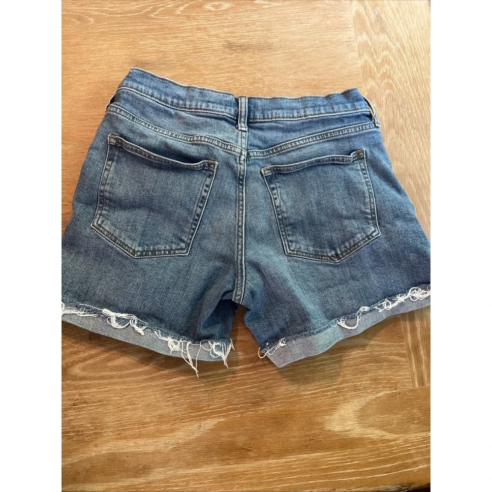 GAP Stretch Denim Rolled Cuff Distressed Shorts 29 - 5